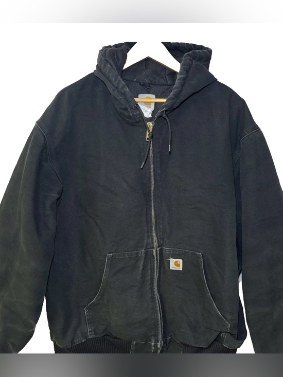 Carhartt Other - Carhartt Jacket Mens 2XL Tall Black J140 Loose Fit Quilted Hooded Duck Work